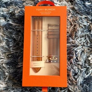 Tory Burch Brown Leather Apple Watch Strap